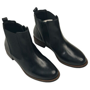 David Tate Luxe Black Leather Chelsea Boots Booties Womens Sz. 10W Wide New $210